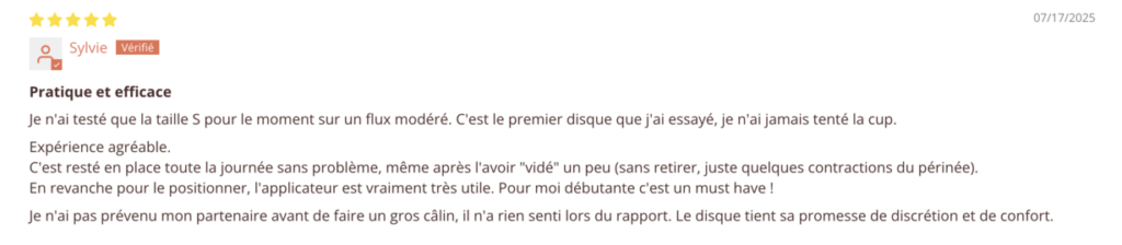 Avis positif client Omydisc